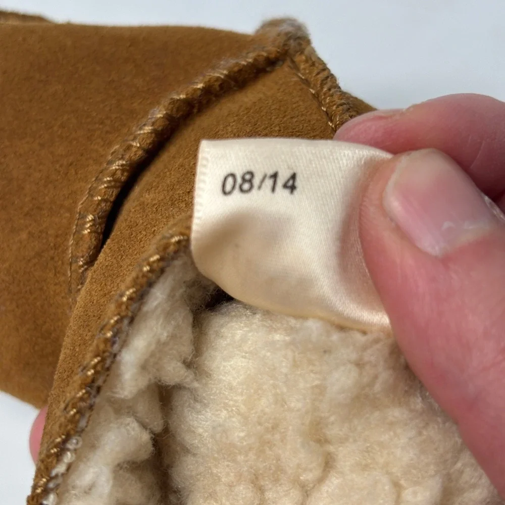 Cabelas Infant Boots Brown Suede‎ Sheepskin Lined Winter Baby Shoes 0-6 Months